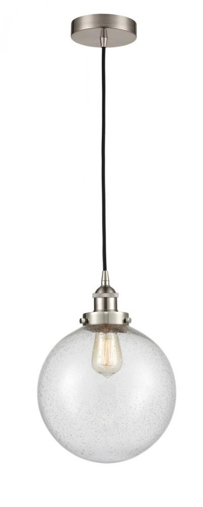 Beacon - 1 Light - 10 inch - Brushed Satin Nickel - Cord hung - Mini Pendant