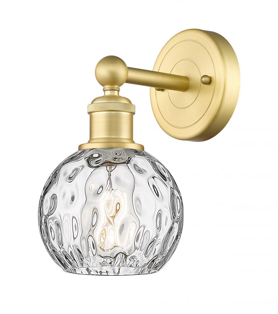 Athens Water Glass - 1 Light - 6 inch - Satin Gold - Sconce