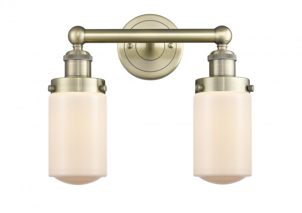 Dover - 2 Light - 14 inch - Antique Brass - Bath Vanity Light