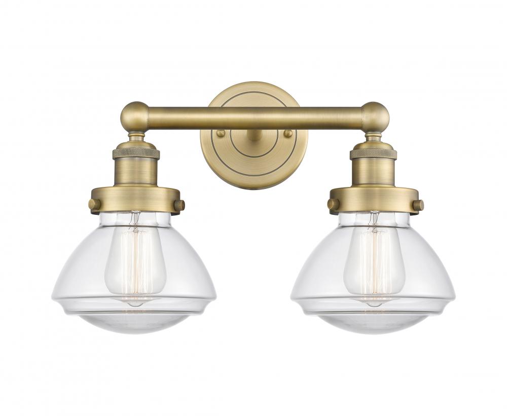 Olean - 2 Light - 16 inch - Brushed Brass - Bath Vanity Light