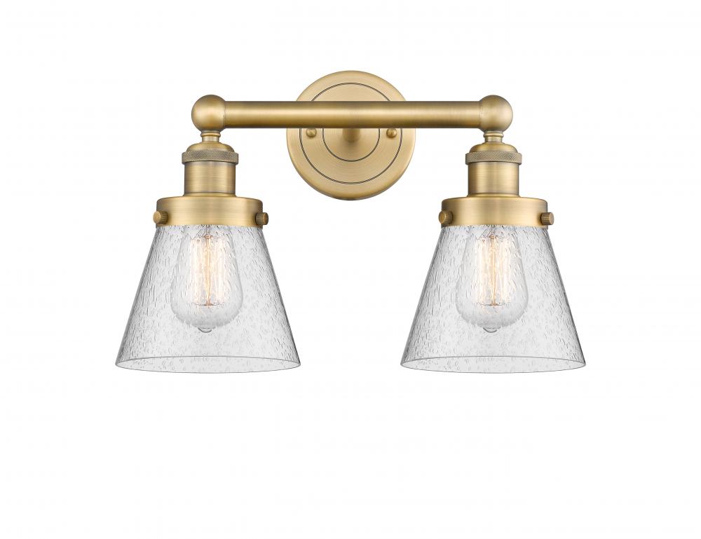 Cone - 2 Light - 15 inch - Brushed Brass - Bath Vanity Light
