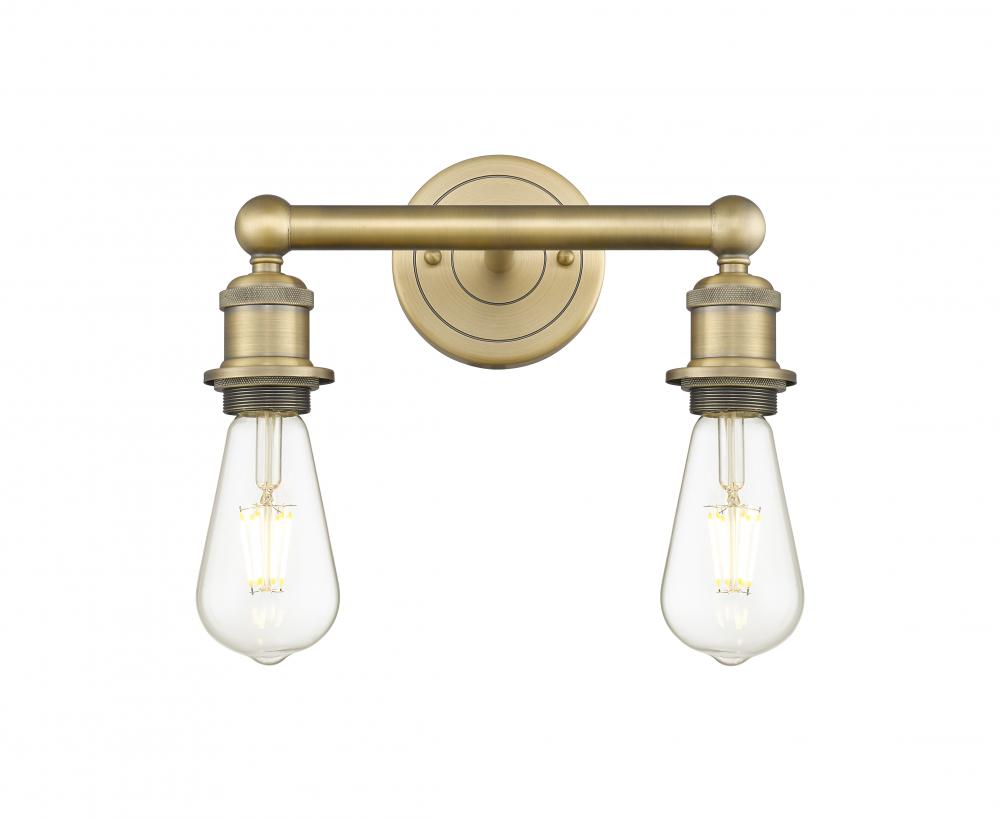 Edison - 2 Light - 9 inch - Brushed Brass - Bath Vanity Light
