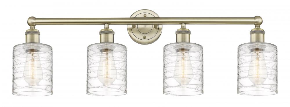 Cobbleskill - 4 Light - 32 inch - Antique Brass - Bath Vanity Light