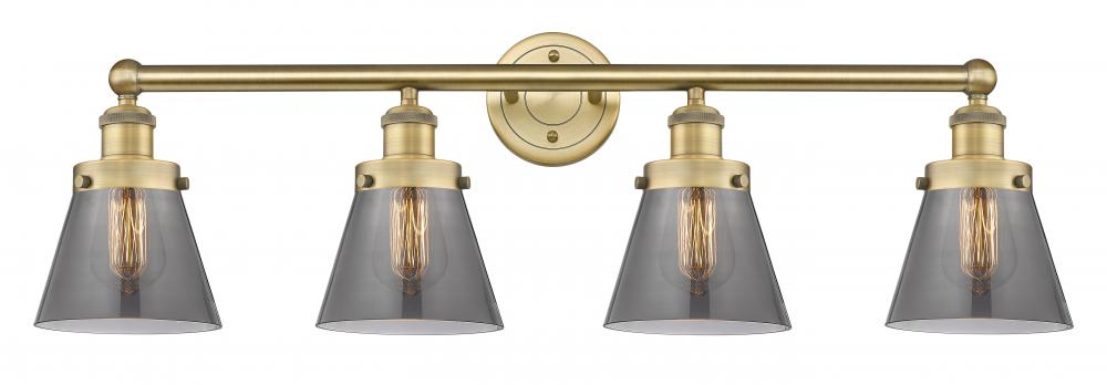 Cone - 4 Light - 33 inch - Brushed Brass - Bath Vanity Light