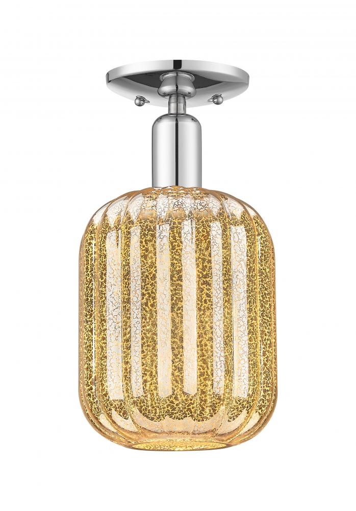 Preston Cylinder - 1 Light - 6 inch - Polished Chrome - Semi-Flush Mount