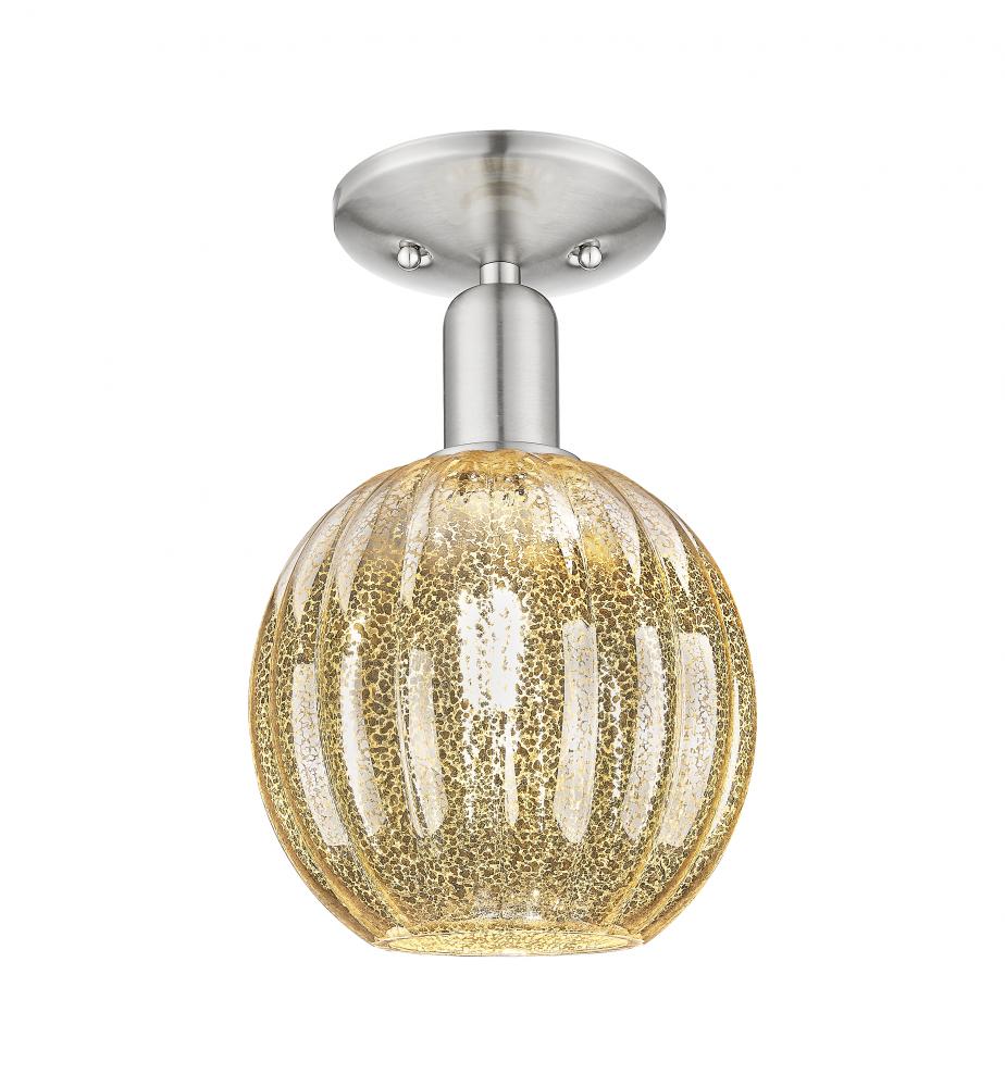 Preston - 1 Light - 6 inch - Brushed Satin Nickel - Semi-Flush Mount