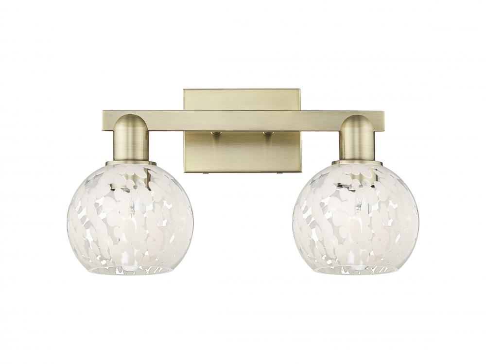White Mouchette - 2 Light - 17 inch - Oil Rubbed Bronze - Bath Vanity Light