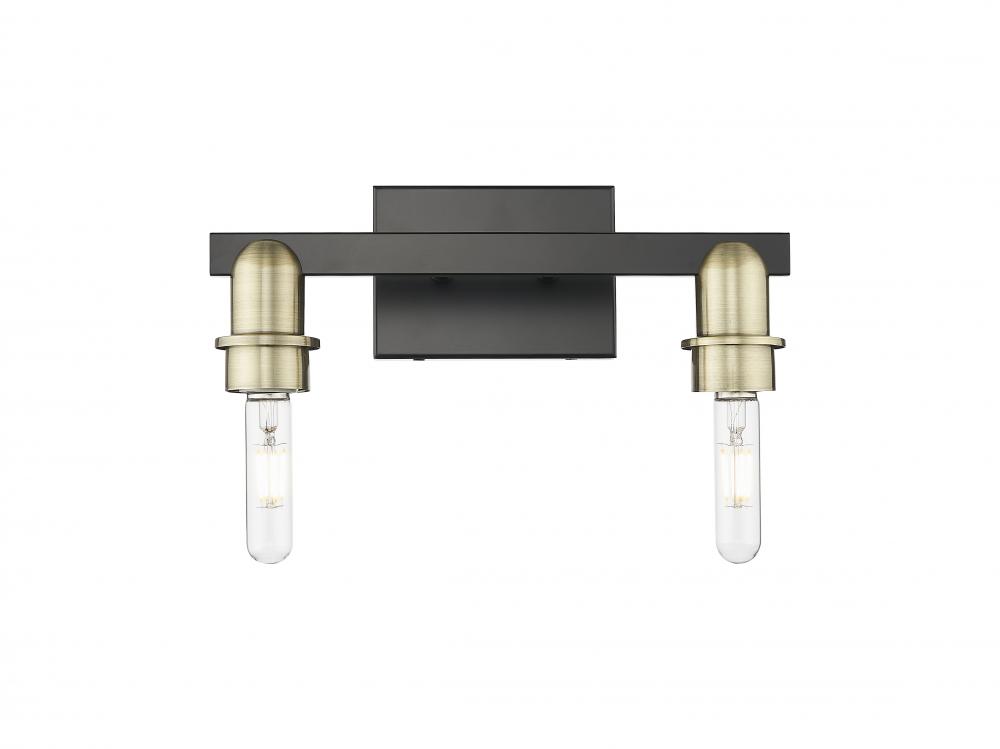 Arcadia - 2 Light - 11 inch - Black Antique Brass - Bath Vanity Light