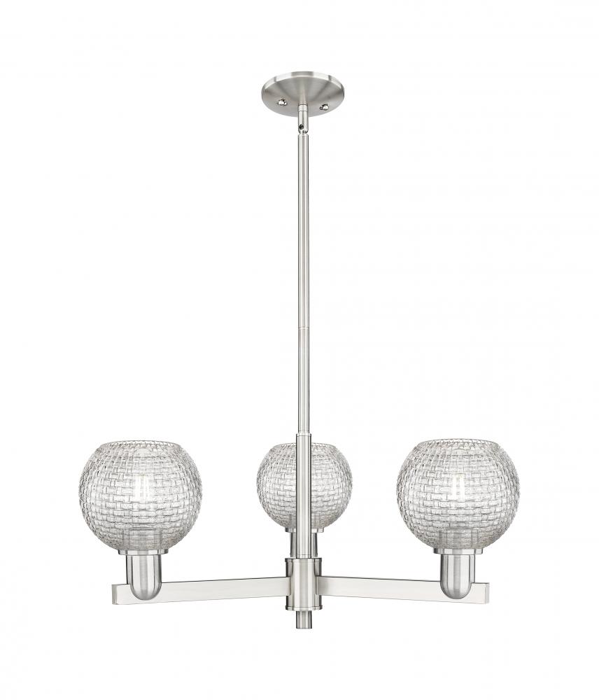 Athens - 3 Light - 28 inch - Satin Nickel - Stem hung - Flush Mount