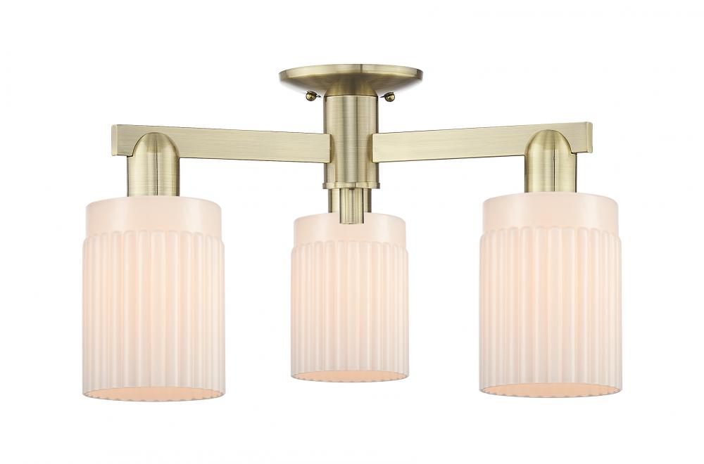 Hadley - 3 Light - 22 inch - Champagne Bronze - Semi-Flush Mount