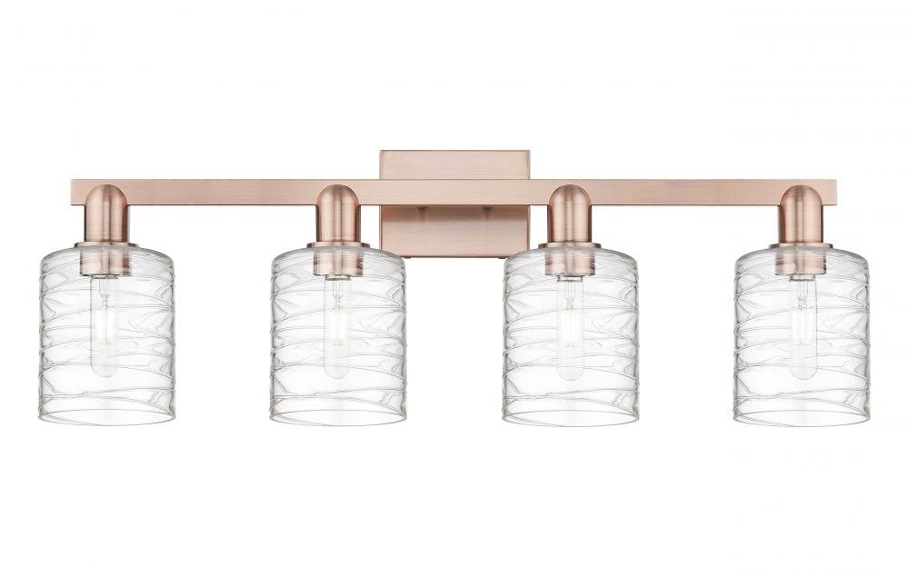Cobbleskill - 4 Light - 32 inch - Antique Copper - Bath Vanity Light