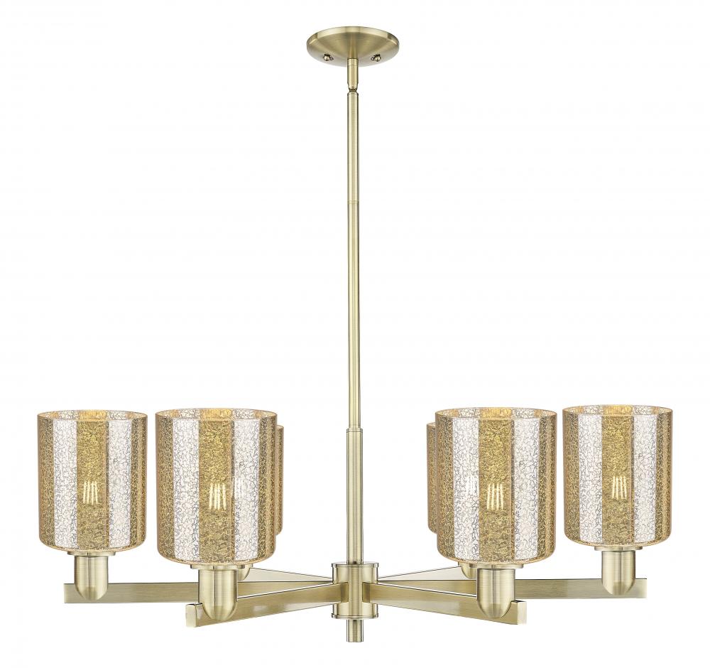 Cobbleskill - 6 Light - 35 inch - Polished Nickel - Stem hung - Chandelier