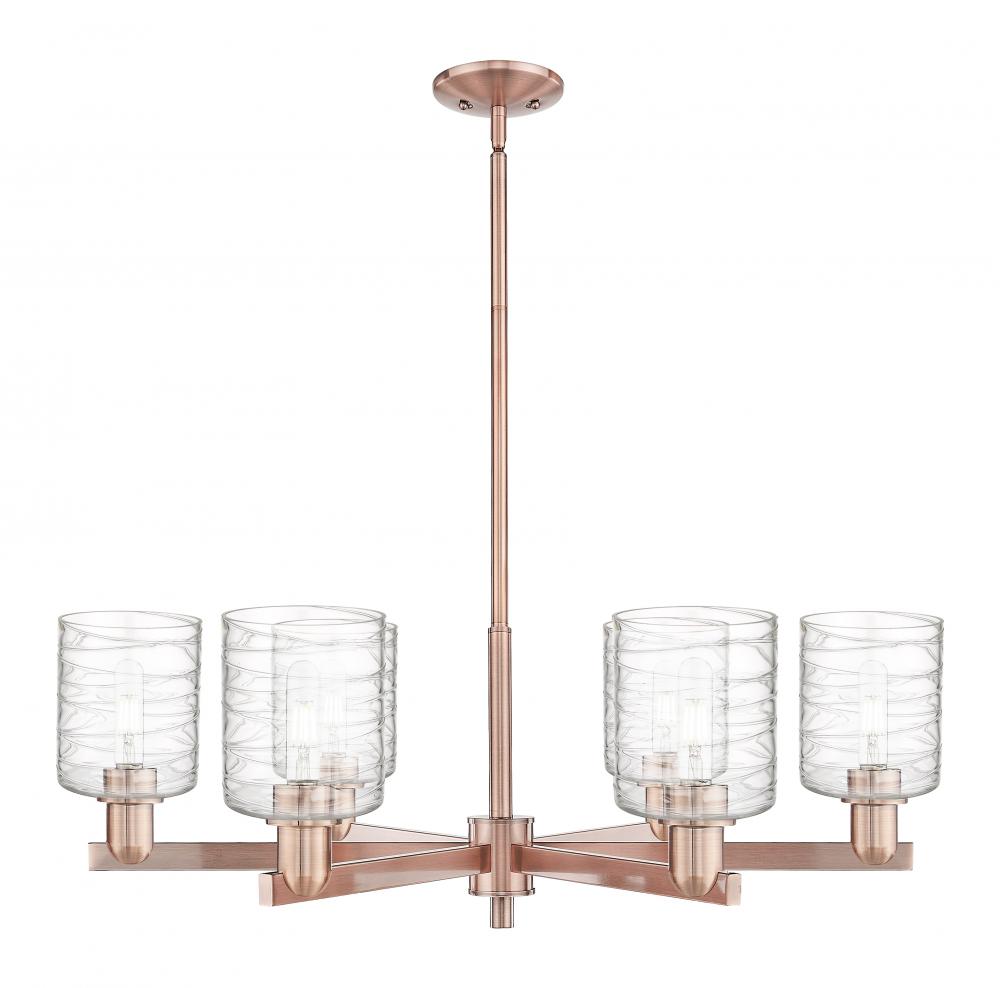 Cobbleskill - 6 Light - 35 inch - Antique Brass - Stem hung - Chandelier