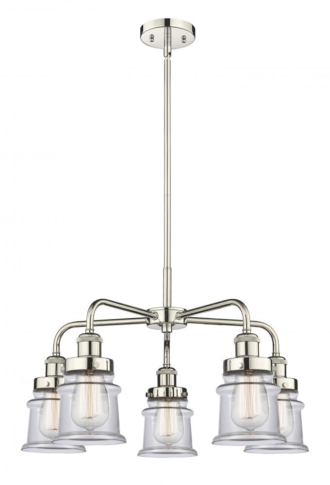 Canton - 5 Light - 23 inch - Polished Nickel - Chandelier