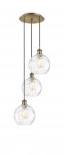 Innovations Lighting 113B-3P-AB-G1215-8 - Athens Water Glass - 3 Light - 15 inch - Antique Brass - Cord hung - Multi Pendant