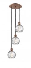 Innovations Lighting 113B-3P-AC-G1215-6 - Athens Water Glass - 3 Light - 13 inch - Antique Copper - Cord hung - Multi Pendant