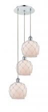 Innovations Lighting 113B-3P-PC-G121-8RW - Farmhouse Rope - 3 Light - 15 inch - Polished Chrome - Cord Hung - Multi Pendant