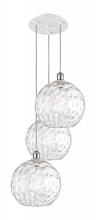 Innovations Lighting 113B-3P-WPC-G1215-12 - Athens Water Glass - 3 Light - 19 inch - White Polished Chrome - Cord Hung - Multi Pendant