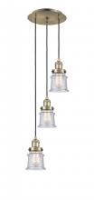 Innovations Lighting 113F-3P-AB-G184S - Canton - 3 Light - 12 inch - Antique Brass - Cord hung - Multi Pendant