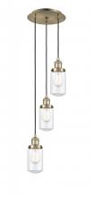 Innovations Lighting 113F-3P-AB-G312 - Dover - 3 Light - 11 inch - Antique Brass - Cord hung - Multi Pendant