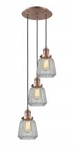 Innovations Lighting 113F-3P-AC-G142 - Chatham - 3 Light - 14 inch - Antique Copper - Cord hung - Multi Pendant