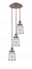 Innovations Lighting 113F-3P-AC-G182 - Canton - 3 Light - 13 inch - Antique Copper - Cord hung - Multi Pendant