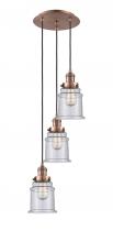 Innovations Lighting 113F-3P-AC-G184 - Canton - 3 Light - 13 inch - Antique Copper - Cord hung - Multi Pendant