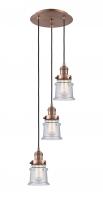 Innovations Lighting 113F-3P-AC-G184S - Canton - 3 Light - 12 inch - Antique Copper - Cord hung - Multi Pendant
