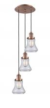 Innovations Lighting 113F-3P-AC-G192 - Bellmont - 3 Light - 13 inch - Antique Copper - Cord hung - Multi Pendant