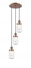 Innovations Lighting 113F-3P-AC-G314 - Dover - 3 Light - 11 inch - Antique Copper - Cord hung - Multi Pendant