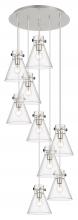 Innovations Lighting 119-410-1PS-PN-G411-8CL - Newton Cone - 9 Light - 22 inch - Polished Nickel - Multi Pendant