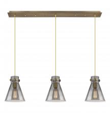 Innovations Lighting 123-410-1PS-BB-G411-8SM - Newton Cone - 3 Light - 40 inch - Brushed Brass - Linear Pendant