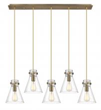Innovations Lighting 125-410-1PS-BB-G411-8SDY - Newton Cone - 5 Light - 40 inch - Brushed Brass - Linear Pendant