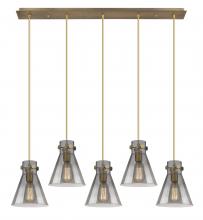 Innovations Lighting 125-410-1PS-BB-G411-8SM - Newton Cone - 5 Light - 40 inch - Brushed Brass - Linear Pendant