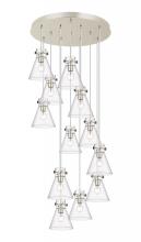 Innovations Lighting 126-410-1PS-PN-G411-8CL - Newton Cone - 12 Light - 27 inch - Polished Nickel - Multi Pendant