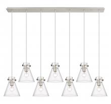 Innovations Lighting 127-410-1PS-PN-G411-8CL - Newton Cone - 7 Light - 52 inch - Polished Nickel - Linear Pendant