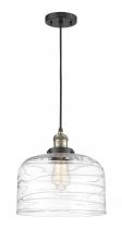 Innovations Lighting 201C-BAB-G713-L - Bell - 1 Light - 12 inch - Black Antique Brass - Cord hung - Mini Pendant