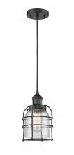 Innovations Lighting 201C-BK-G54-CE - Bell Cage - 1 Light - 6 inch - Matte Black - Cord hung - Mini Pendant