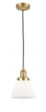 Innovations Lighting 201C-SG-G41 - Cone - 1 Light - 8 inch - Satin Gold - Cord hung - Mini Pendant