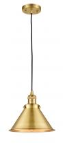 Innovations Lighting 201C-SG-M10-SG-LED - Briarcliff - 1 Light - 10 inch - Satin Gold - Cord hung - Mini Pendant