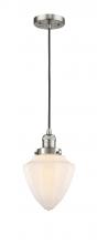 Innovations Lighting 201C-SN-G661-7-LED - Bullet - 1 Light - 7 inch - Brushed Satin Nickel - Cord hung - Mini Pendant