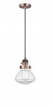 Innovations Lighting 201CSW-AC-G322 - Olean - 1 Light - 7 inch - Antique Copper - Cord hung - Mini Pendant