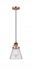 Innovations Lighting 201CSW-AC-G62 - Cone - 1 Light - 6 inch - Antique Copper - Cord hung - Mini Pendant