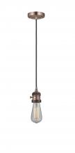Innovations Lighting 201CSW-AC - Bare Bulb - 1 Light - 3 inch - Antique Copper - Cord hung - Mini Pendant
