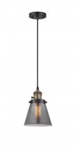 Innovations Lighting 201CSW-BAB-G63 - Cone - 1 Light - 6 inch - Black Antique Brass - Cord hung - Mini Pendant