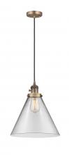 Innovations Lighting 201CSW-BB-G42-L - Cone - 1 Light - 12 inch - Brushed Brass - Cord hung - Mini Pendant