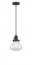 Innovations Lighting 201CSW-BK-G322 - Olean - 1 Light - 7 inch - Matte Black - Cord hung - Mini Pendant