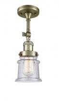 Innovations Lighting 201F-AB-G184S - Canton - 1 Light - 5 inch - Antique Brass - Semi-Flush Mount