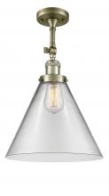 Innovations Lighting 201F-AB-G42-L - Cone - 1 Light - 12 inch - Antique Brass - Semi-Flush Mount
