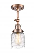 Innovations Lighting 201F-AC-G513 - Bell - 1 Light - 5 inch - Antique Copper - Semi-Flush Mount